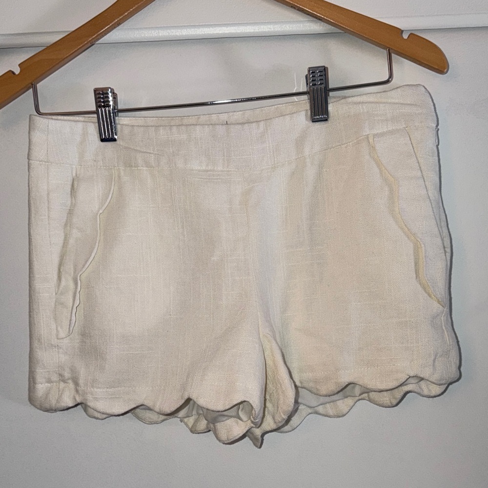 Chic High Waist Cream Women's Shorts